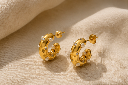 Champagne Pearls Earrings