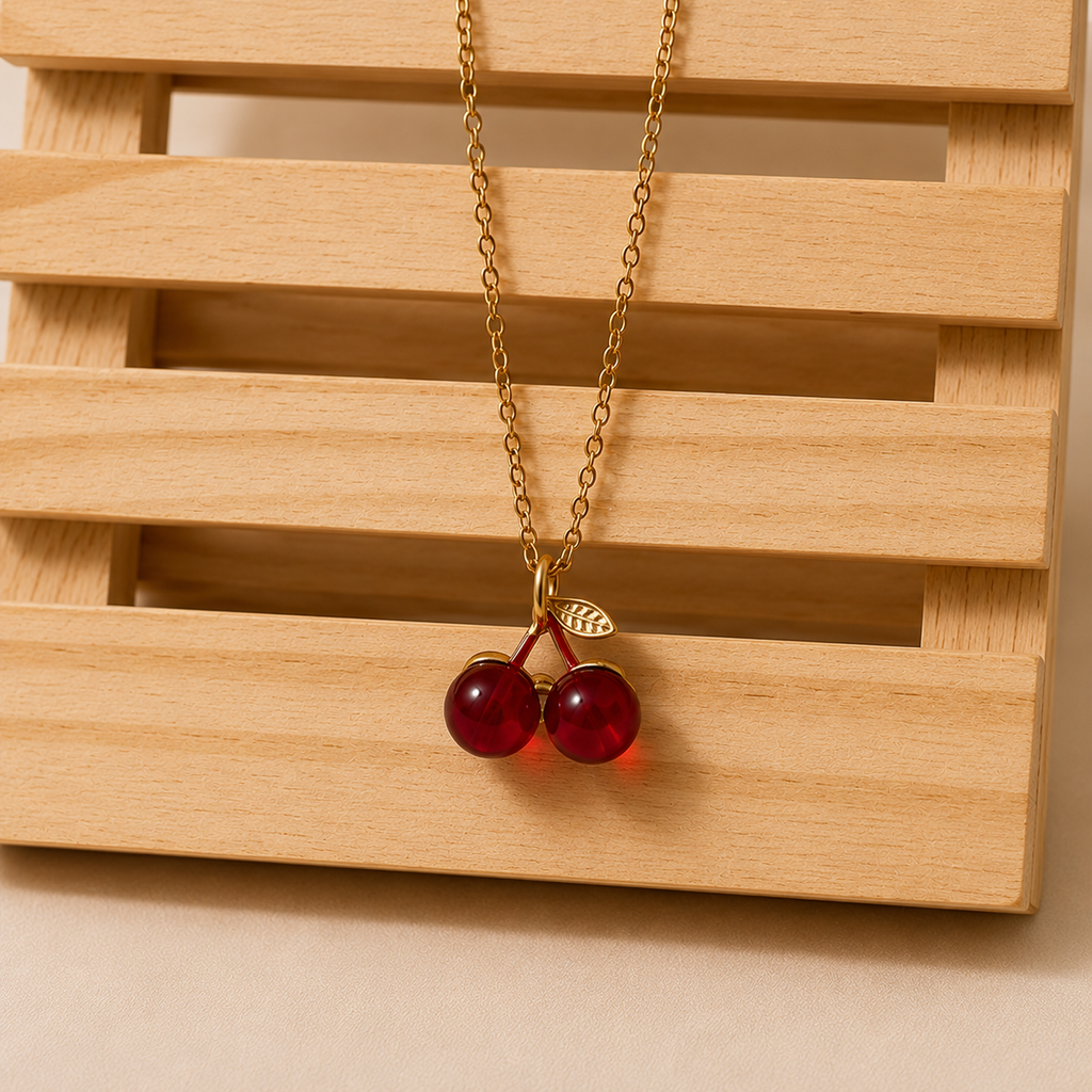 Cherry Drop Necklace