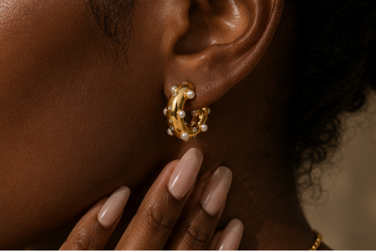 Champagne Pearls Earrings